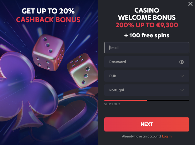 Registo no 1Red Casino 1Red Casino registo