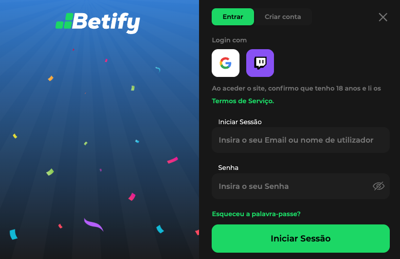 Betify Online entrar Betify Online login