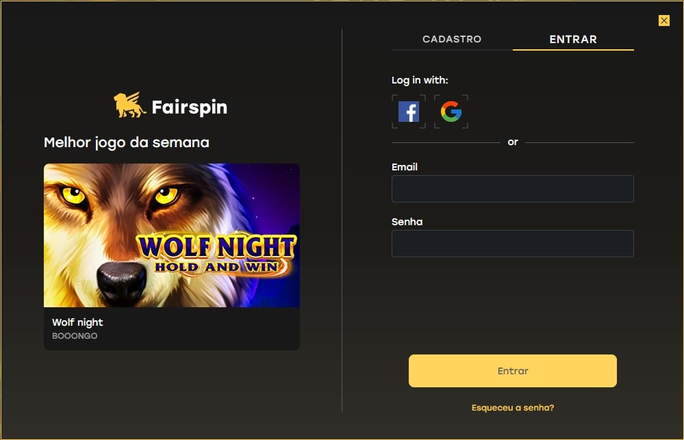 fairspin login fair spin login