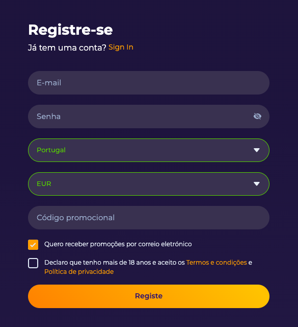 Registo no IWild Casino Online IWild Casino Online registo