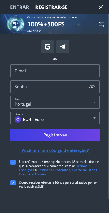 Registo no Jet Casino Online Jet Casino Online registo