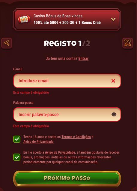 Registo no Magius Casino Online Magius Casino Online registo