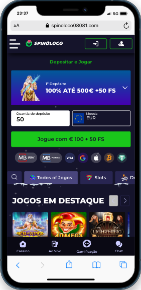 SpinoLoco Online Móvel SpinoLoco Online mobile