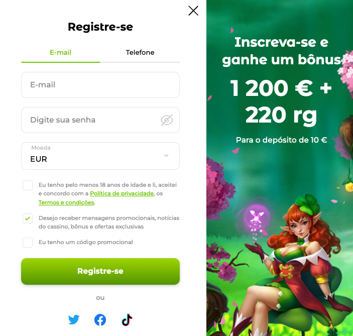 Registo no Verde Casino Online Verde Casino Online registo