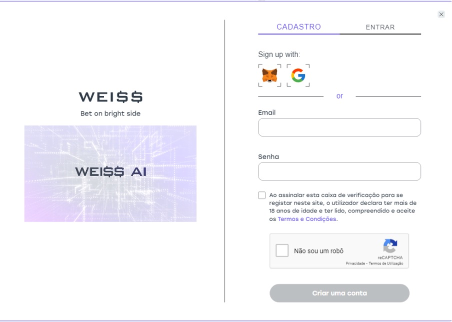 Registo no Weiss Casino Online Weiss Casino Online registo