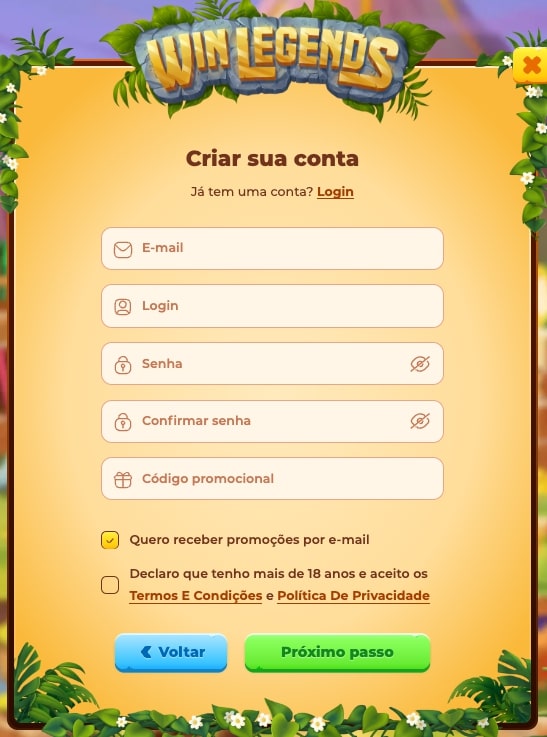 Registo no Winlegends Casino Portugal Winlegends Casino Portugal registo